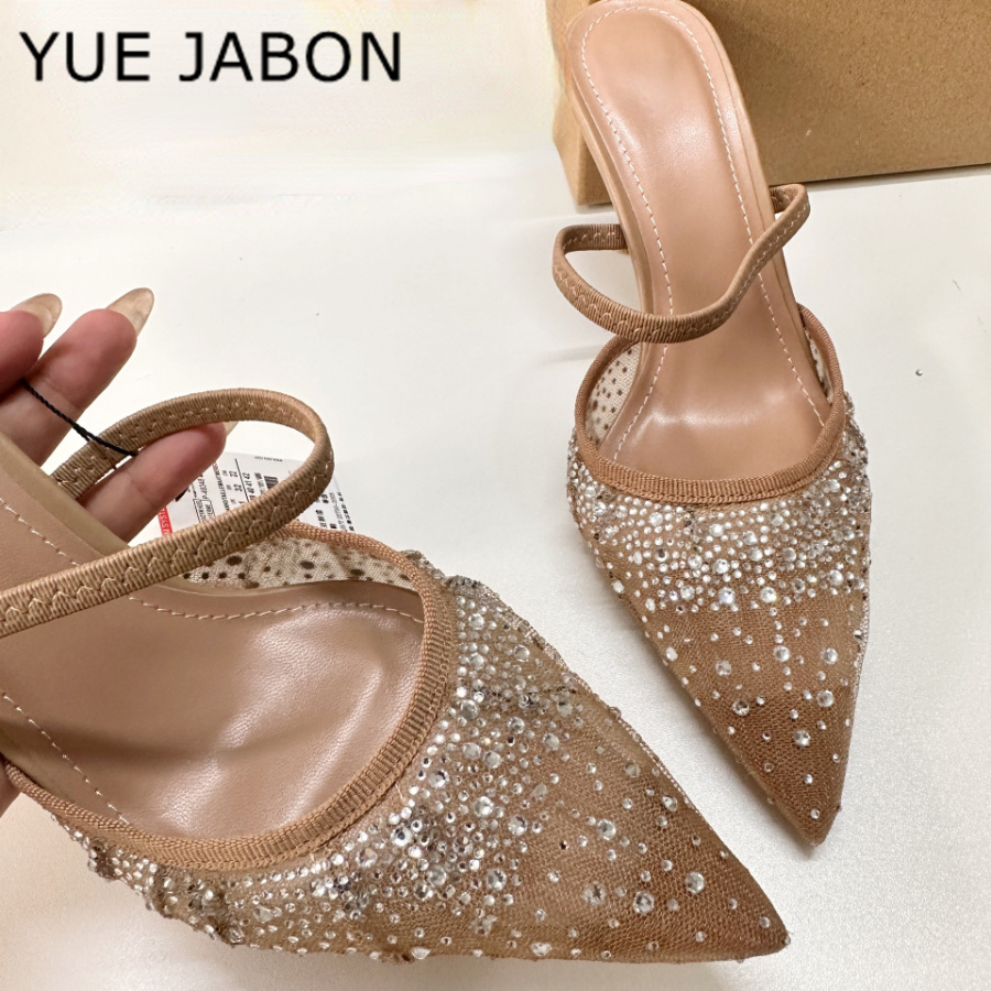 Mesh Rhinestone High Heel Sand - Women Shoes Zara ulasan dan harga