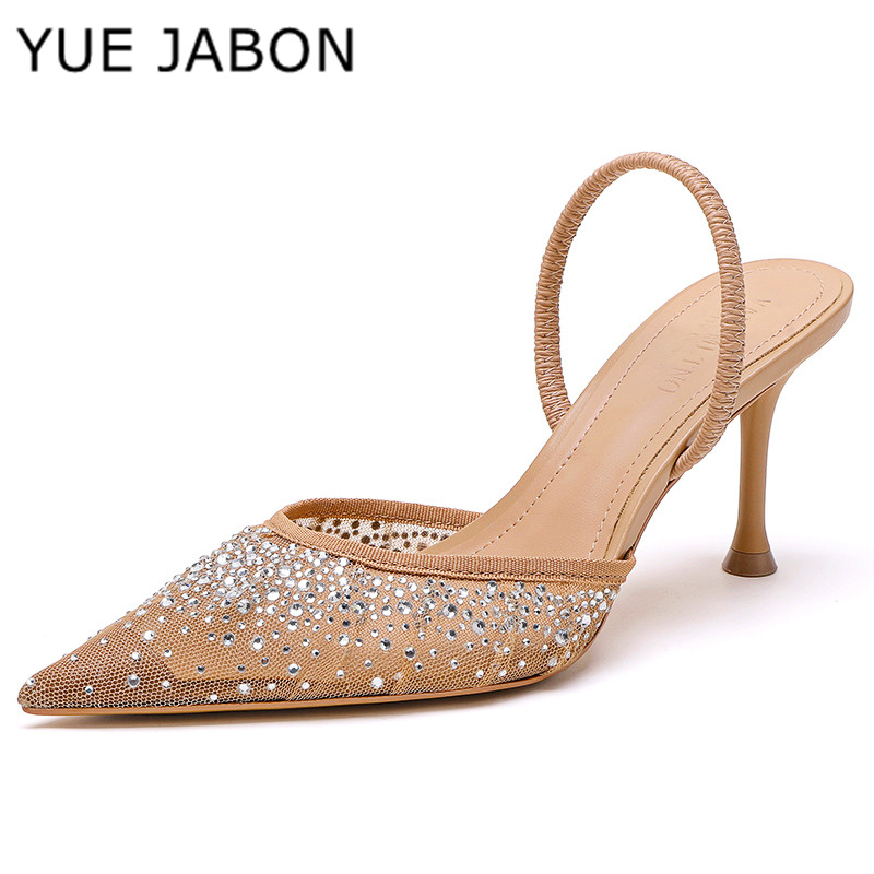 Mesh Rhinestone High Heel Sand - Women Shoes Zara ulasan dan harga