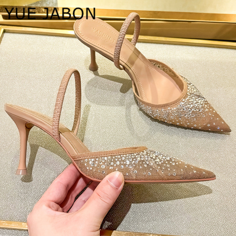 Mesh Rhinestone High Heel Sand - Women Shoes Zara ulasan dan harga