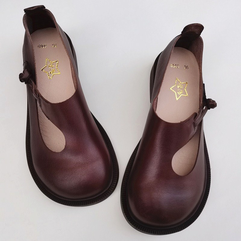 Careaymade-Genuine Leather Big - Women Shoes Heels ulasan dan harga